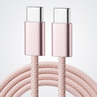 Câble de charge rapide USB-C PD 60W de haute qualité 1m 2m 3A avec tressage en cuivre pur et alliage d'aluminium pour iPhone 17 16 15 et écouteurs