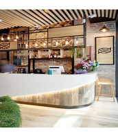 Meubles commerciaux modernes et contemporains, bar semi-circulaire avec dessus en marbre artificiel, écologiques, antibactériens, pour hôpitaux, appartements