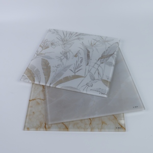 Marble And <b>Leaf</b> Pattern Silk <b>Screen</b> Printed Glass Stone And Plant Effect Ceramic Frit Glass for Interior Design Projects - Product Image 5