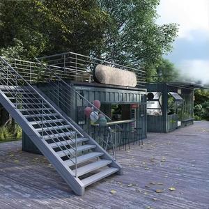 Unité de café modulaire au design extérieur audacieux, terrasse supérieure – Maisons conteneurs préfabriquées de luxe personnalisées avec porte coulissante sur mesure - Product Image 3