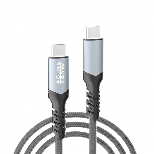 High Quality 240W 40GBPS Type-C Nylon Braided Cable Fast Charging USB Data Cable White 120W PD Super Fast Charge 1M/3M