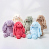 Boneka Teddy Bonnie Berbulu Lembut Lucu Grosir, Boneka Kelinci Premium Berbulu Tebal dengan Telinga Panjang untuk Hadiah Ulang Tahun Anak