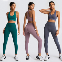 Nouvel ensemble 2 pièces de vêtements de sport athlétiques pour femmes 2025 – Haut court et tenue de yoga pour la gym