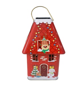 Giáng sinh nhà Đèn Lồng Hình dạng hình dạng bất thường thiết kế kẹo hộp thiếc nến tin với chủ cho kẹo Quà tặng hộp thiếc - Product Image 1