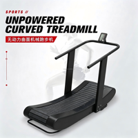Tapis roulant commercial pour salle de sport, machine de course auto-alimentée avec courbe dynamique