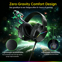 Casque de jeu RGB dynamique 7 modes, bandeau réglable, design léger pour ordinateur portable ASPOR A257