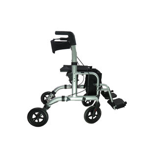 Medico pieghevole in alluminio sedia a rotelle deambulatore con poggiapiedi peso leggero mobilità walker - Product Image 2