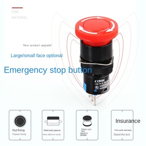 16mm lớn nhựa mặt khẩn cấp dừng chuyển đổi push <span class=keywords><strong>button</strong></span> giữ loại cho công nghiệp cung cấp điện IP65 cấp Max. 10A hiện tại - Product Image 3