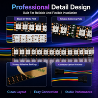 Tira de LED Direccionable APA102 SK9822 RGB SMD5050 DC5V 144 LEDs por Metro con Cable de Datos y Reloj para Iluminación de Pantallas Digitales