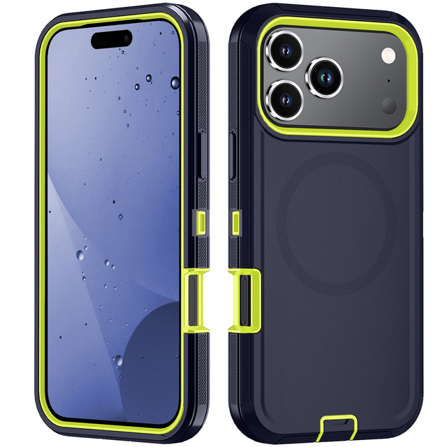 Heavy Duty Rugged Defender Shockproof Armor Mobile Phone Case with Charging Function for Iphone 17 Pro Max