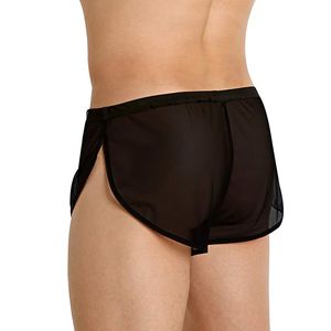 Ropa interior sexy para hombre, calzoncillos triangulares de malla transpirable de cintura baja en color blanco para hombre - Product Image 2