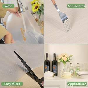 Revêtements de placards de cuisine modernes en EVA transparent de 30 pouces x 20 pieds, antiadhésifs, épaisseur 1,5 mm, motif géométrique pour tapis de tiroirs et étagères - Product Image 4