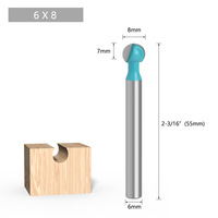 Fraise à pincer en carbure GY 6 mm à 2 dents pour routeur CNC de travail du bois HRC45, ODM/OEM disponible, MOQ 10 pièces