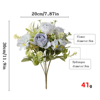 Bouquet de fleurs de pivoine artificielles à tige unique et 6 branches, parfait pour les mariages, les bouquets ou la décoration intérieure.