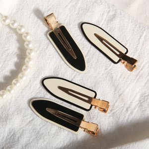 <span class=keywords><strong>Barrettes</strong></span> à <span class=keywords><strong>cheveux</strong></span> plates sans plis pour femmes, accessoires de coiffure personnalisés avec logo pour salon, pinces à bec de canard pour maquillage - Product Image 5
