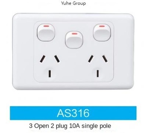 Interruptor de pared estándar australiano, toma de corriente de 10A de Nueva Zelanda, toma de pared de PC duradera, toma de corriente doble de 250V - Product Image 5