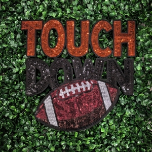 Nhà Máy Mới Trực Tiếp Bóng Bầu Dục Cảm Ứng Xuống <span class=keywords><strong>Sequin</strong></span> Thêu Hiệp Hội Biểu Tượng Các Bản Vá Lỗi Cho Quần Áo Cho Tùy Chỉnh Trang Phục Của Bạn - Product Image 1