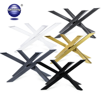 Pieds de table à manger en fer robuste avec revêtement en poudre noire, style moderne, en forme de X, pour cuisine extérieure, hôpital, hôtel (couleurs personnalisables)