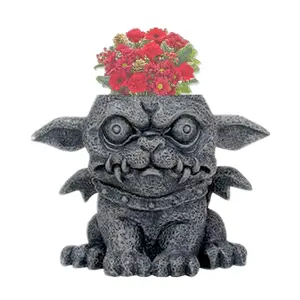 Resin Gargoyle Figurine Plant Flower Pot Desk Home Decor