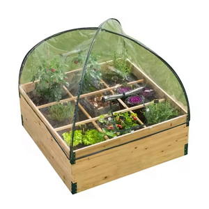 حوض زراعة خشبي كبير طبيعي اللون للحديقة والفناء الخلفي XWP013 - وعاء خارجي لزراعة الخضروات والأزهار للمنزل والمشاتل - Product Image 1