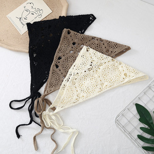 Diadema de Ganchillo de Algodón Hecha a Mano, Pañuelo Triangular Suave en Color Liso para Uso en Exteriores, Inspirado en el Cuadrado de la Abuela - Product Image 6