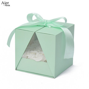 Ierflorist-Caja de regalo transparente con forma de V, arreglo de flores recreativo, doble apertura - Product Image 1