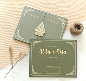 <span class=keywords><strong>Carte</strong></span> Dinvitation Elegante <span class=keywords><strong>Blanche</strong></span> Color personalizado Sobre Textura Verde Tapa dura Invitación DE BODA Suites - Product Image 6