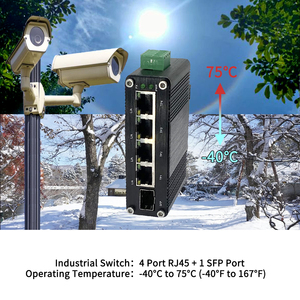 Mini công nghiệp <span class=keywords><strong>4</strong></span> cổng 1000m 802.3at PoE + 1 cổng 100m 1000m SFP PoE chuyển đổi 12V 48V DC đầu vào cho elv năng lượng mặt trời tự động hóa Robot - Product Image 5