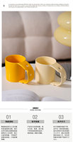 Mug en céramique fait main de designer, motif chien de dessin animé mignon, luxe léger haut de gamme, compatible lave-vaisselle et micro-ondes, décoration d'intérieur