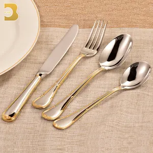 Restaurant cheap silver flatware set dinner spoons forks and knife stainless steel cutlery