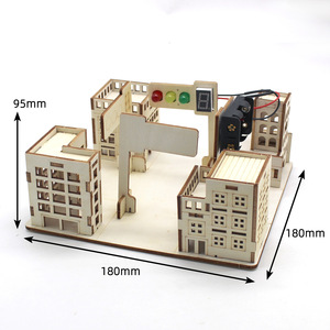 Kit de escena de calle de madera con semáforo, juguete educativo de ciencia DIY para niños de 7 a 9 años, aprendizaje STEAM - Product Image 4