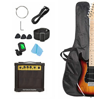 Kit Gitar Elektrik Bersertifikasi ST FCC 10 Watt Amplifier Lengkap - Leher Maple, Body Kayu Solid, Finishing Glossy, Ramah Pemula