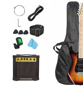 กีตาร์ไฟฟ้ารับรองมาตรฐาน FCC พร้อมแอมป์ 10 วัตต์ ชุดอุปกรณ์ครบชุด เหมาะสำหรับผู้เริ่มต้น พร้อมจูนเนอร์และกระเป๋า - Product Image 4