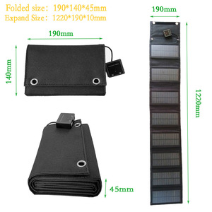 Chargeur solaire portable monocristallin 25W avec MPPT pour la recharge de téléphones portables en extérieur pendant la randonnée, emballage pliable - Product Image 1