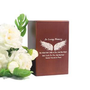 Wooden Pet <b>Urn</b> Rectangle Brown Durable Memorial For <b>Cats</b> And Dogs - Product Image 2