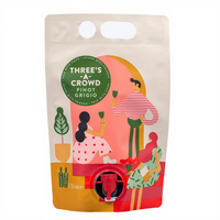 Sacs souples personnalisés à double fond en plastique et feuille d'aluminium, 1L, 2L, 3L, 5L, étanches, de qualité alimentaire, pour boissons, eau minérale, bière