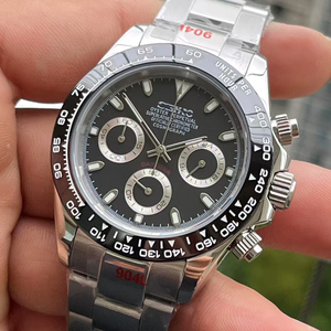 Modified Vk63 Movement Chronograph Rubber and Stainless Steel <b>Watch</b> with Luxuryminous OYSTE PERPETUAL DATE Crystal - Product Image 2