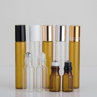Flacons compte-gouttes en verre ambré et transparent pour huiles essentielles, 3 ml, 5 ml, 10 ml