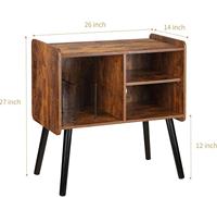 Grand support de tourne-disque avec rangement, meuble de disques en vinyle pour le salon, la chambre et le bureau, support de platine vinyle du milieu du siècle
