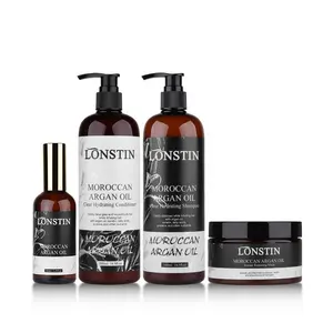 Lonstin Wholesale Private Label Vegan Bio Organic Argan Oil Shampoo And Conditioner Hair Care Set
