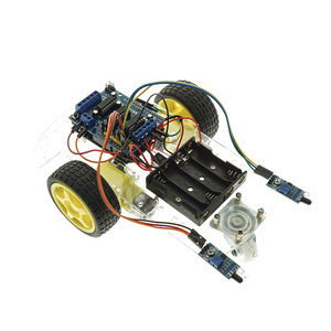 Kit de châssis de voiture robot intelligente OKY5012 2WD avec encodeur de vitesse, boîte à piles pour <span class=keywords><strong>Arduino</strong></span>, <span class=keywords><strong>2</strong></span> moteurs, kit de robot éducatif DIY, kit de voiture intelligente - Product Image 1