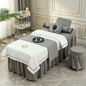 Nuova Copertura e Lenzuolo per Lettino da Massaggio di Lusso 200TC Reversibile in Poliestere per Hotel, Centri Estetici e Spa - Product Image 1