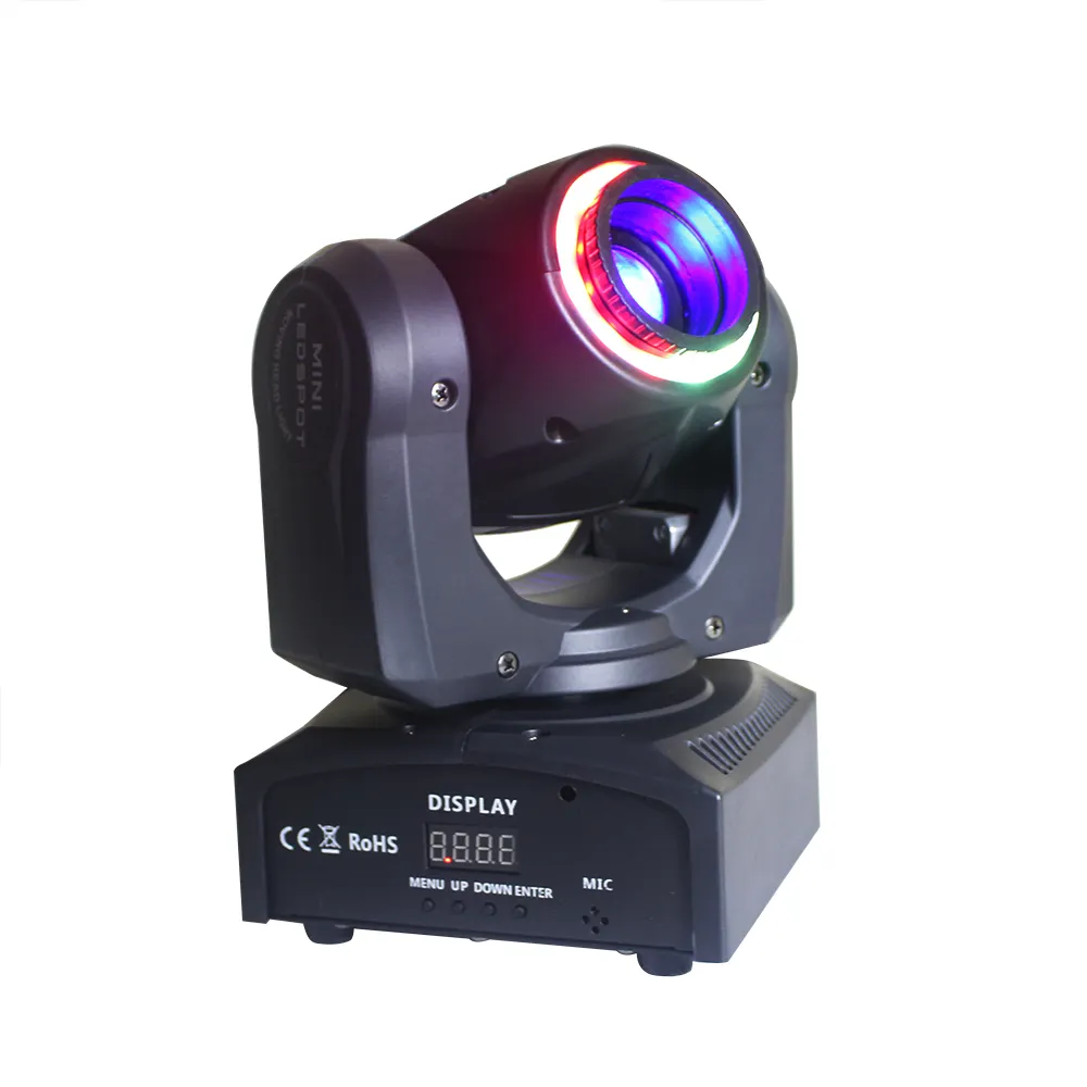 Caleidoscópio de 40w com anel colorido, efeito de iluminação que move a cabeça e a luz de palco, novo, KM-MH13055