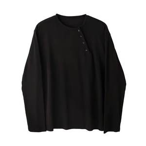 Camiseta Deportiva Holgada de Manga Larga, Elástica, Ajustada, con Cuentas Vintage, Transpirable, de Color Sólido - Product Image 5