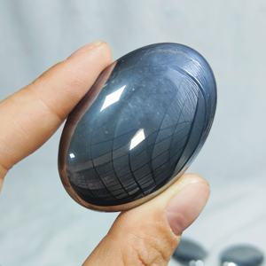 Pierre de Terahertz naturelle polie en forme ovale pour la guérison spirituelle, la décoration intérieure et les cadeaux de fêtes (vente en gros) - Product Image 3