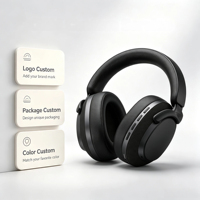 Auriculares Inalámbricos Elegantes Personalizados de PU y Tela, Auriculares Over-Ear, BT6.0, Cancelación de Ruido, Auriculares para Audiófilos