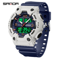 Sanda 6181 luxe étanche horloge fabricant hommes Relogio Masculino numérique sport lumineux montre de mode affichage LED montre
