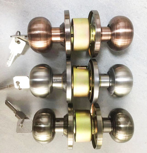 Poignée de porte cylindrique en acier inoxydable de qualité OEM 3, serrure à cylindre en laiton populaire 5791 avec 3 clés - Product Image 5