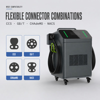 Chargeur rapide DC mobile 40 kW pour véhicules électriques, CCS GB/T CHAdeMO NACS, écran tactile 7 pouces, OCPP, station de recharge commerciale pour véhicules électriques