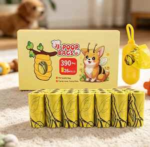15 rouleaux de sacs à crottes pour chien en fibre écologique de luxe EPI avec distributeur, extra épais 20x30cm, biodégradables - Product Image 1